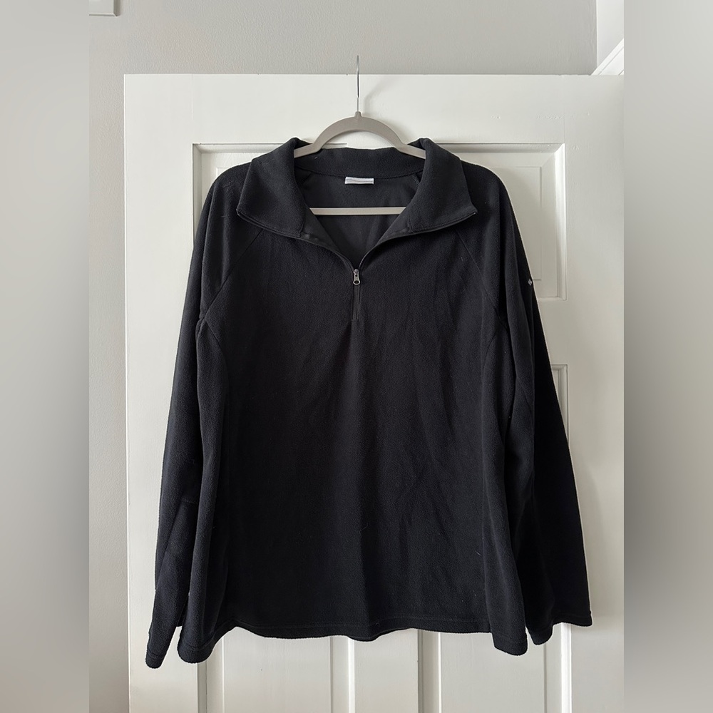 Columbia Black Half Zip Long Sleeve Fleece Pullover Sweater